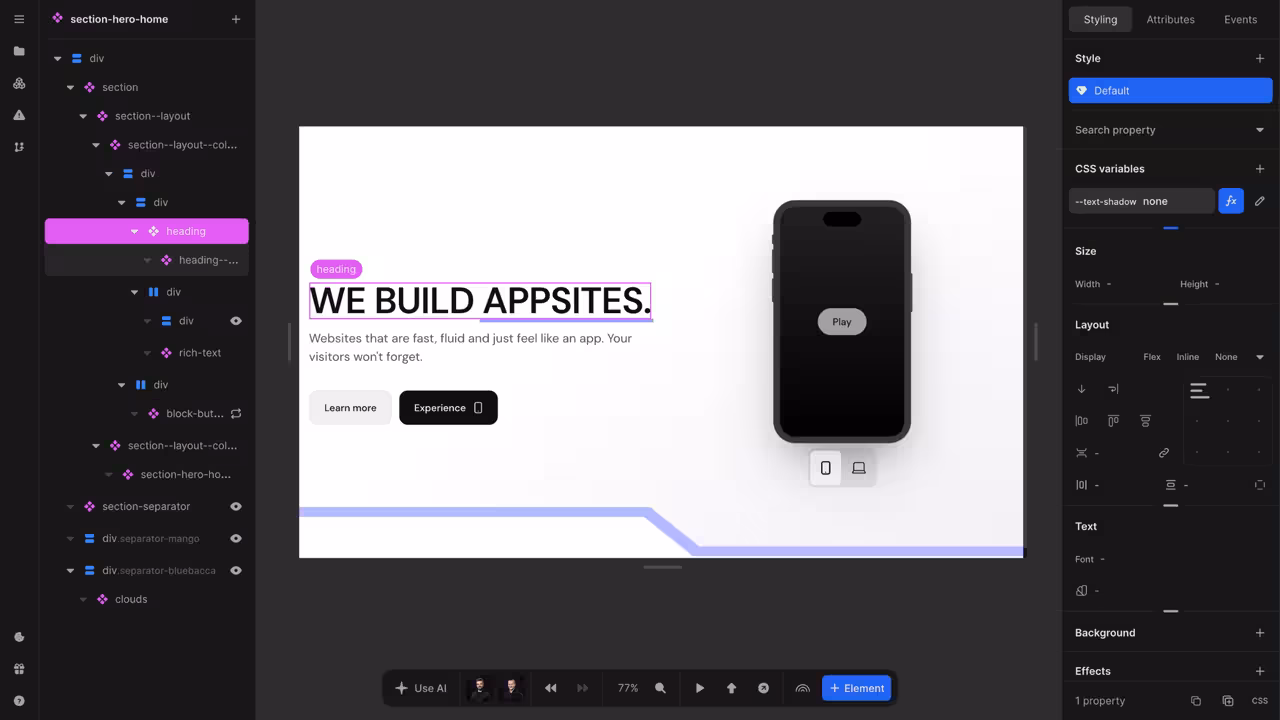 Nordcraft editor screenshot